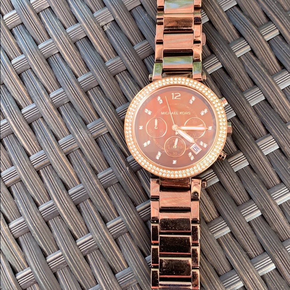Michael Kors Bronze Crystal Bezels